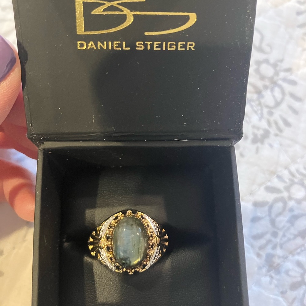 Gold-Tone Labradorite Oval Statement Ring - Unbra… - image 6